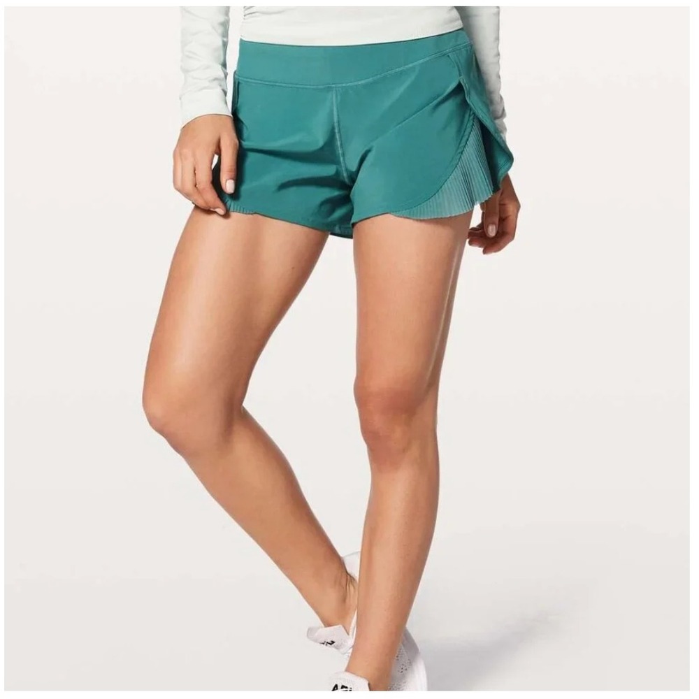 Lululemon Play Off The Pleats Short 3" Sea Green Athletic Tennis Shorts Size 8